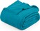 Utopia Bedding Turquoise Fleece Blanket Queen Size Lightweight Fuzzy Soft AntiStatic Microfiber Bed Blanket 90x90 Inch