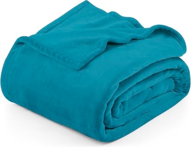Utopia Bedding Turquoise Fleece Blanket Queen Size Lightweight Fuzzy Soft AntiStatic Microfiber Bed Blanket 90x90 Inch