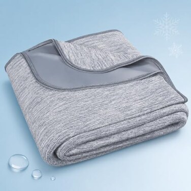 Degrees of Comfort Cooling Blanket for Hot Sleepers King Size Instant CoolTouch PolarEdge Fabric Lightweight Breathable Summer Blankets for Night Sweats Grey 108x90