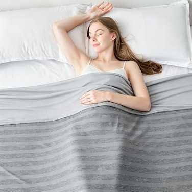 EMME Cooling Blankets for Hot Sleepers Summer Blanket Twin 60x80 for Bed Thin Lightweight Throw Blanket for Couch DoubleSided Keep Body Cool Grey Cold Sheet Night Sweats