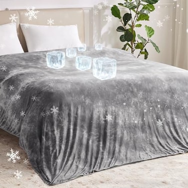 Guohaoi Cooling Throw Blanket for Hot Sleepers Queen Size 9090 Lightweight Breathable Summer Bed Blanket for Couch ArcChill QMax 05 Cool FiberLightweight Tie Dye Blanket Grey