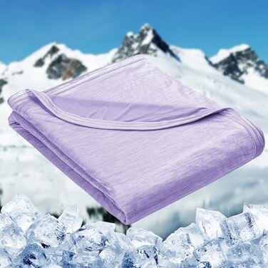 HOMFINE Cooling Blankets for Hot Sleepers Summer Blanket Thin Lightweight Breathable Soft Double Side Enhanced Cooling for Bed Couch Sofa Keep Cool for Night Sweats Purple 60 x 80 inches