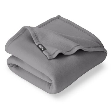 Bare Home Polar Fleece Blanket Throw Grey Warm Cozy Premium Fleece for Bed Sofa Camping Travel and Cold Nights Lightweight Blanket Throw Grey