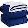 KAWAHOME Sherpa Fleece King Size Blanket for Bed Extra Warm and Heavy Thick Blankets for Winter Super Soft 500GSM Plush Blanket 108 X 90 Navy Blue