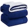KAWAHOME Sherpa Fleece King Size Blanket for Bed Extra Warm and Heavy Thick Blankets for Winter Super Soft 500GSM Plush Blanket 108 X 90 Navy Blue