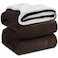 KAWAHOME Sherpa Fleece King Size Blanket for Bed Extra Warm and Heavy Thick Blankets for Winter Super Soft 500GSM Plush Blanket 108 X 90 Brown