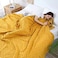 SANACYNA Muslin Blankets for Adults 100 Cotton 6Layer Gauze Yellow Geometric Bed Blanket Lightweight Soft and Breathable King Blanket for Sofa Bed Coverlet Both Sides Yellow King 90 X 104