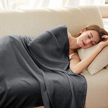 AmyHomie Cooling Blanket King Size 100 Rayon Derived from Bamboo Cool Summer Blanket for Hot Sleepers Soft Comfy Lightweight Blankets for All Seasons Dark Gray 90108in