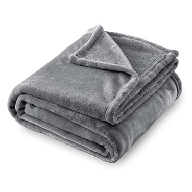 SOCHOW Flannel Fleece Blanket Throw Size All Season Lightweight Super Soft Cozy Blanket for Bed or Couch Grey 50x60 inches