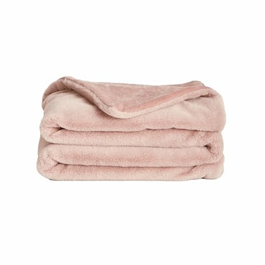 UnHide Lil Marsh Faux Fur Blanket Lightweight Soft Throw Blanket Machine Washable Ideal for Bed Couch or Reading Chair Small 50 x 60 Rosy Baby