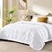 downluxe King Size Blanket with Satin Trim Lightweight Down Alternative King Blanket for All Season Machine Washable White 108 x 90 Inch