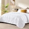 downluxe King Size Blanket with Satin Trim Lightweight Down Alternative King Blanket for All Season Machine Washable White 108 x 90 Inch