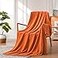 Excervent Soft Flannel Fleece Throw Blanket Burnt Orange 50x70 inches Lightweight Microfiber Chevron Pattern Blankets for Sofa Couch Bed Fluffy Warm Cozy Decorative