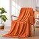 Excervent Soft Flannel Fleece Throw Blanket Burnt Orange 50x70 inches Lightweight Microfiber Chevron Pattern Blankets for Sofa Couch Bed Fluffy Warm Cozy Decorative