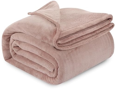 Utopia Bedding Rose Pink Fleece Blanket King Size Lightweight Fuzzy Soft AntiStatic Microfiber Bed Blanket 90x102 Inch