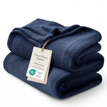 Bedsure GentleSoft Fleece Throw XL Blanket Navy 300GSM Soft Lightweight Plush Cozy Blankets for Bed Sofa Couch Travel Camping 50x70 inches