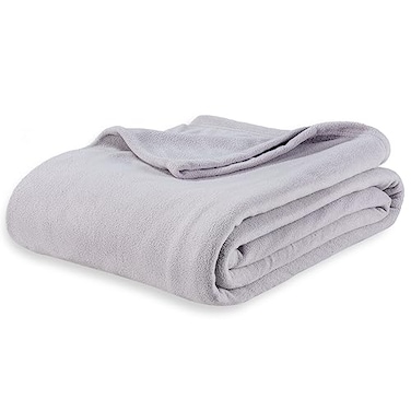 Berkshire Blanket Microfleece Queen Size Bed Blanket Chateau GrayLightweight Soft Breathable Plush Micro Fleece Blanket for Bed Couch Sofa90x90 Inches