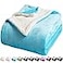 LBRO2M Sherpa Fleece Bed Blanket Fuzzy Plush Warm Super Soft Cozy Fluffy Microfiber Couch Teal Twin65x90 Inches