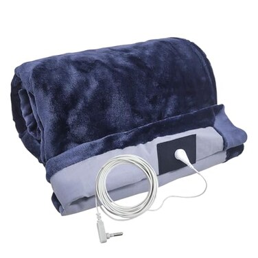 CHIAOCHUTTY Grounding Blanket 7955 inch Grounding Mat for Bed Grounding Sheet with Conductive Silver Fiber for Better Sleep Pain Relief Helps Anxiety Relief Blue