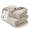 Bedsure GentleSoft Fleece Bed Blankets Queen Size Oxford Tan Soft Lightweight Plush Fuzzy Cozy Luxury Blanket Microfiber 90x90 inches