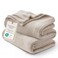 Bedsure GentleSoft Fleece Bed Blankets Queen Size Oxford Tan Soft Lightweight Plush Fuzzy Cozy Luxury Blanket Microfiber 90x90 inches