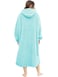 ililmmoe Sherpa Wearable Blanket Oversized Hoodie Sweatshirt TV Blanket with Long Sleeves and PocketOne Size Fit AllLakeblue