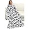 Catalonia Cow Print Wearable Blanket with Sleeves and Pocket Cozy Soft Fleece Mink Micro Plush Wrap Throws Blanket Robe for Women and Men