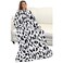 Catalonia Cow Print Wearable Blanket with Sleeves and Pocket Cozy Soft Fleece Mink Micro Plush Wrap Throws Blanket Robe for Women and Men