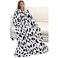 Catalonia Cow Print Wearable Blanket with Sleeves and Pocket Cozy Soft Fleece Mink Micro Plush Wrap Throws Blanket Robe for Women and Men