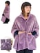 EzrAllora Premium Double Layer Wearable Blanket for Women Drape and Go No Sleeves Shawl Wrap with Pockets Grandma Mom Gifts Velvet Lavender