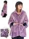 EzrAllora Premium Double Layer Wearable Blanket for Women Drape and Go No Sleeves Shawl Wrap with Pockets Grandma Mom Gifts Velvet Lavender