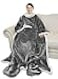 Catalonia Sherpa Wearable Blanket with Sleeves Foot Pockets for Adult Women Men Comfy Snuggly Wrap Sleeved Throw Blanket Robe Gift Idea Grey