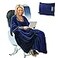 Tirrinia Travel Blanket Airplane Office Poncho 4 in 1 Premium Cozy Fleece Portable Poncho Blankets with Builtin Bag Pocket