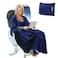 Tirrinia Travel Blanket Airplane Office Poncho 4 in 1 Premium Cozy Fleece Portable Poncho Blankets with Builtin Bag Pocket