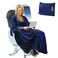 Tirrinia Travel Blanket Airplane Office Poncho 4 in 1 Premium Cozy Fleece Portable Poncho Blankets with Builtin Bag Pocket