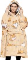 KFUBUO Wearable Blanket Hoodie for Adults Sherpa All Patterns Dog Oversized Sweatshirt Blanket with Pockets for Mom