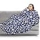 PAVILIA Fleece Blanket with Sleeves Foot Pockets for Women Men Adults Plush Wearable Blanket Throw Wrap Warm Snuggle Blanket Robe Cozy Gift Ideas Wife Mom Snowflake Blue