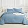 AveLom Seersucker Queen Comforter Set 90x90 Grayish Blue 3 Pieces Soft Microfiber Down Alternative Bedding