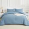 AveLom Seersucker Queen Comforter Set 90x90 Grayish Blue 3 Pieces Soft Microfiber Down Alternative Bedding