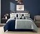 Chezmoi Collection Upland 7Piece Quilted Patchwork Comforter Set NavyBlueGray Full