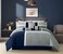 Chezmoi Collection Upland 7Piece Quilted Patchwork Comforter Set NavyBlueGray Full