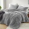 Intelligent Design Queen Comforter Set Cozy Plush Bedding Microfiber Reverse 3 Piece Lightweight Super Soft Ribbed Velvet Comforter 2 Shams All Season Fluffy Bed Set Avril FullQueen Grey