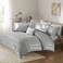 Intelligent Design Raina FullQueen Comforter Set Soft Microfiber Modern Geometric Metallic Bed Set 5 Pieces College Bedding with 2 Shams 2 Toss Pillows GreySilver