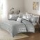 Intelligent Design Raina FullQueen Comforter Set Soft Microfiber Modern Geometric Metallic Bed Set 5 Pieces College Bedding with 2 Shams 2 Toss Pillows GreySilver
