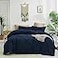 KAREVER Navy Blue Comforter Queen Bedding Set Women Soft Dark Navy Bedding Comforter Set Men Breathable Durable Bed Set