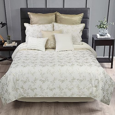 Riverbrook Home 100 Polyester Comforter Set Queen Tianna White 9Piece Set