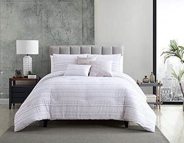 Riverbrook Home Elite Collection Comforter Set King Boston WhiteGray 6 Piece Set