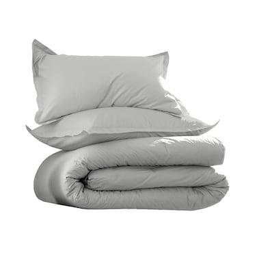 Martex EcoPure Comfort Wash Solid Comforter Set Twin Light Grey