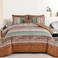 Cottolester Boho Queen Comforter Set 8 Pieces Brown Bohemian Striped Bed in a Bag Paisley Soft Microfiber Bedding Comforter Set