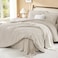 Litanika Queen Comforter Set with Sheets Beige 7 Pieces Bed in a Bag Queen Chevron Tufted Complete Bedding Sets with Comforter Sheets Pillowcases Shams